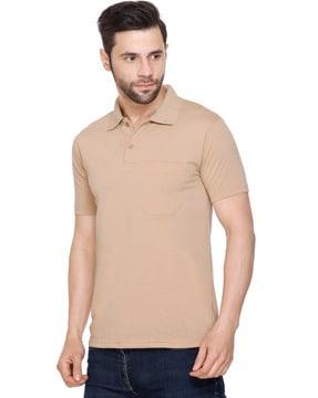 men regular fit polo t-shirt with patch pocket