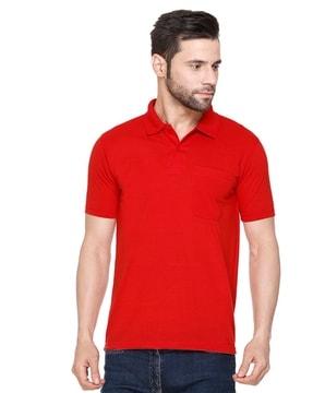 men regular fit polo t-shirt with patch pocket