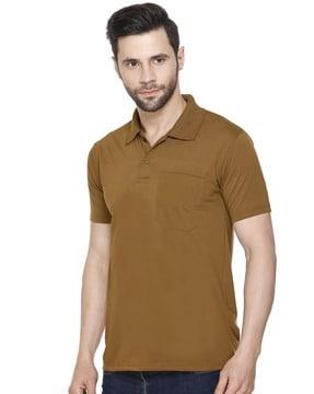 men regular fit polo t-shirt with patch pocket