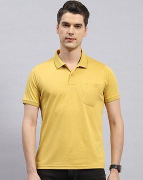 men regular fit polo t-shirt with patch pocket