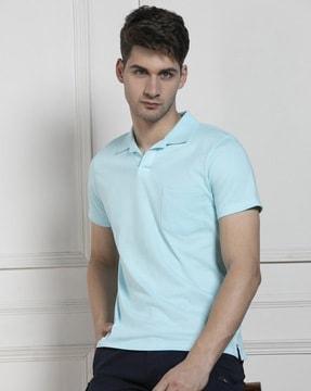 men regular fit polo t-shirt with patch pocket