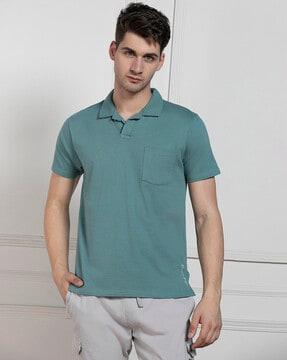 men regular fit polo t-shirt with patch pocket