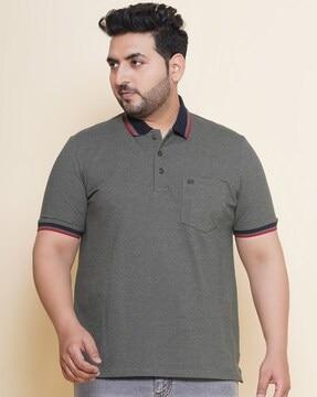 men regular fit polo t-shirt with patch pocket