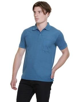 men regular fit polo t-shirt with patch pocket