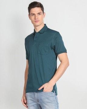 men regular fit polo t-shirt with patch pocket