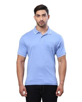 men regular fit polo t-shirt with patch pocket