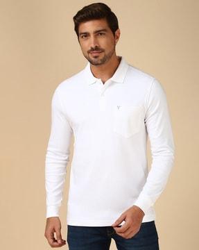 men regular fit polo t-shirt with patch pocket