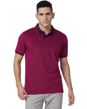 men regular fit polo t-shirt with patch pocket