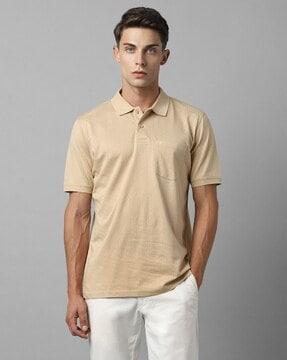 men regular fit polo t-shirt with patch pocket