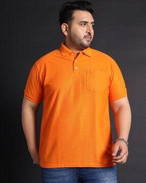 men regular fit polo t-shirt with patch pocket