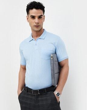 men regular fit polo t-shirt with patch pocket