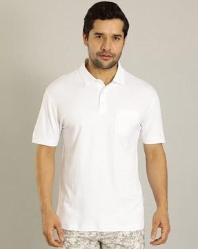 men regular fit polo t-shirt with patch pocket