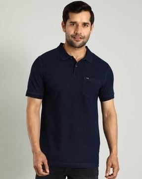 men regular fit polo t-shirt with patch pocket