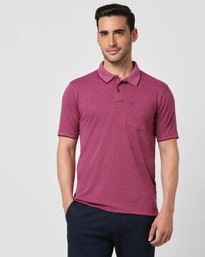 men regular fit polo t-shirt with patch pocket