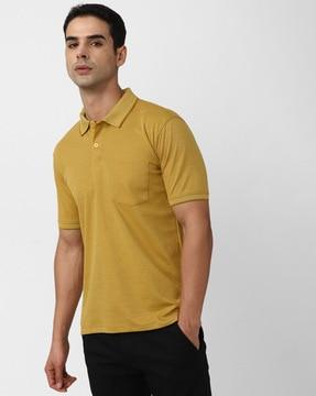 men regular fit polo t-shirt with patch pocket