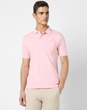 men regular fit polo t-shirt with patch pocket