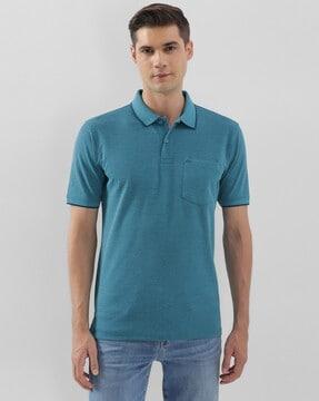 men regular fit polo t-shirt with patch pocket