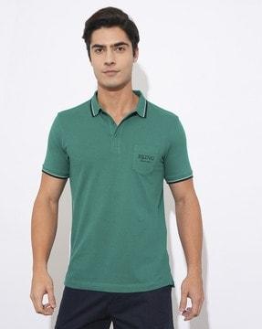 men regular fit polo t-shirt with patch pocket