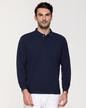 men regular fit polo t-shirt with patch pocket