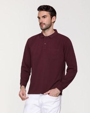 men regular fit polo t-shirt with patch pocket