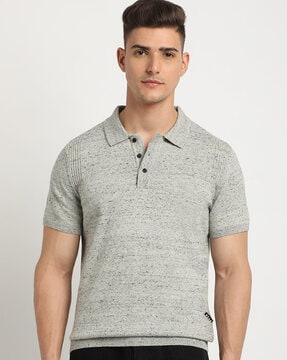 men regular fit polo t-shirt with ribbed hem