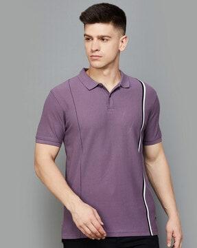 men regular fit polo t-shirt with striped detail