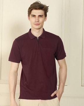 men regular fit polo t-shirt with welt pocket