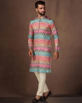 men regular fit printed kurta