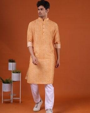 men regular fit printed kurta