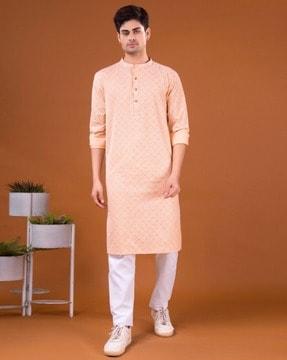 men regular fit printed kurta