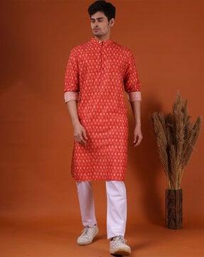 men regular fit printed kurta