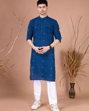 men regular fit printed kurta