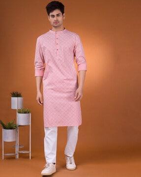 men regular fit printed kurta