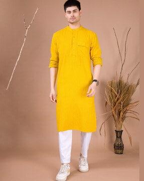 men regular fit printed kurta