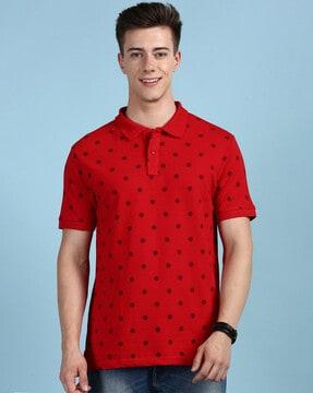 men regular fit printed polo t-shirt