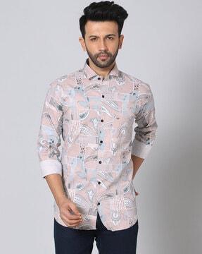 men regular fit printed shirt