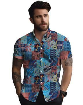 men regular fit printed shirt
