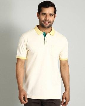 men regular fit pure cotton polo t-shirt