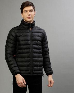 men regular fit quilted puffer jacket