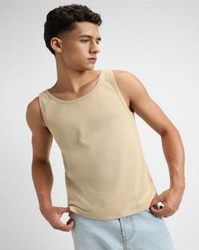 men regular fit scoop-neck tank t-shirt