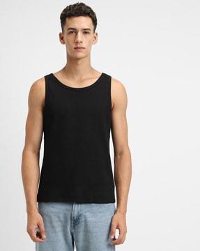 men regular fit scoop-neck tank t-shirt