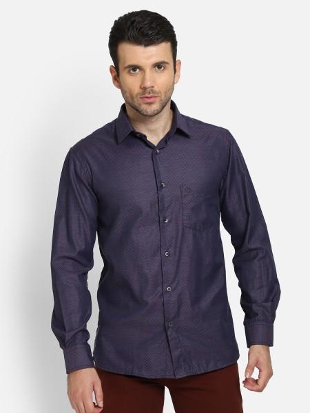 men regular fit self design casual shirt