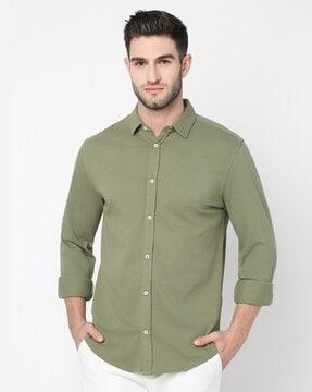 men regular fit shirt with button closure