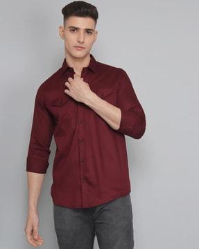 men regular fit shirt with button-down collar