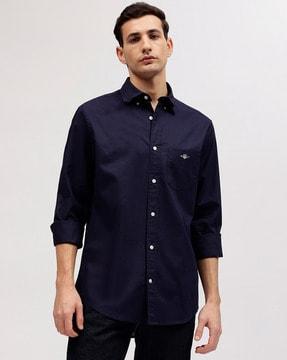 men regular fit shirt with button-down collar