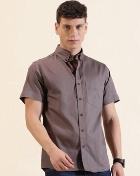 men regular fit shirt with button-down collar