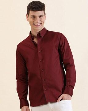 men regular fit shirt with button-down collar