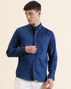 men regular fit shirt with button-down collar