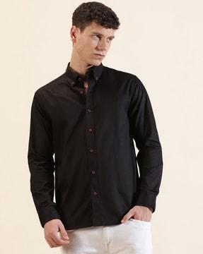 men regular fit shirt with button-down collar