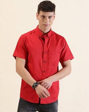 men regular fit shirt with button-down collar